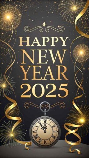 Celebrate in style with this "happy new year 2025 image for download," featuring bold glowing text and sparkles.