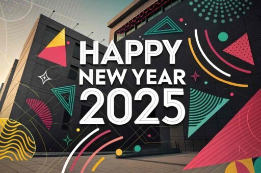 This trendy "happy new year 2025 image for download" features bold text and a modern abstract theme.