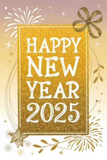 Share the joy with this glitter-filled "happy new year 2025 image for free."
