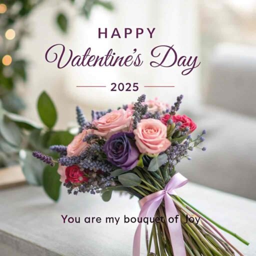 A fragrant and colorful image for "happy valentine's day 2025 images," perfect for sending love wrapped in beauty.