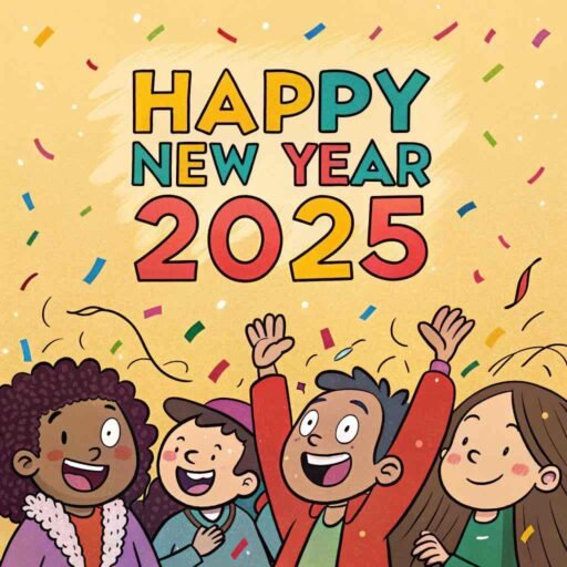 A joyful, festive image showing "happy new year funny pic."