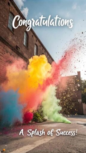 A lively and colorful design for your energetic congratulations images for success.