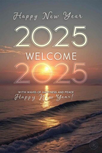 A tranquil "happy new year 2025 hd image with quote" reflecting serenity.