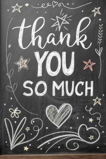 A creative thank you so much image with a chalkboard design, ideal for casual yet heartfelt thanks.