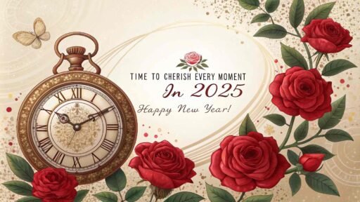 An elegant "happy new year 2025 hd image with quote" evoking timeless charm.