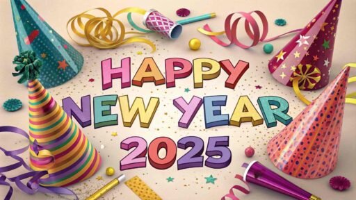 A bright, festive image showcasing "happy new year funny pic" with fun props.