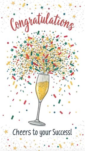 A celebratory design that sets the mood for congratulations images for success.