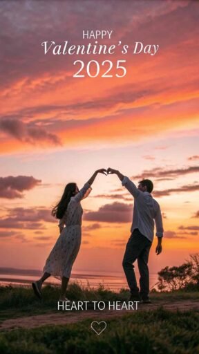A symbolic and touching image for "happy valentine's day 2025 images" to show love and unity