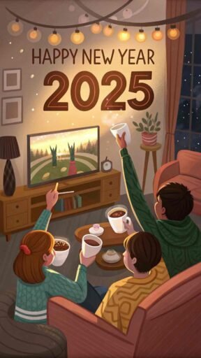 A relatable and funny home celebration vibe representing "happy new year funny pic."