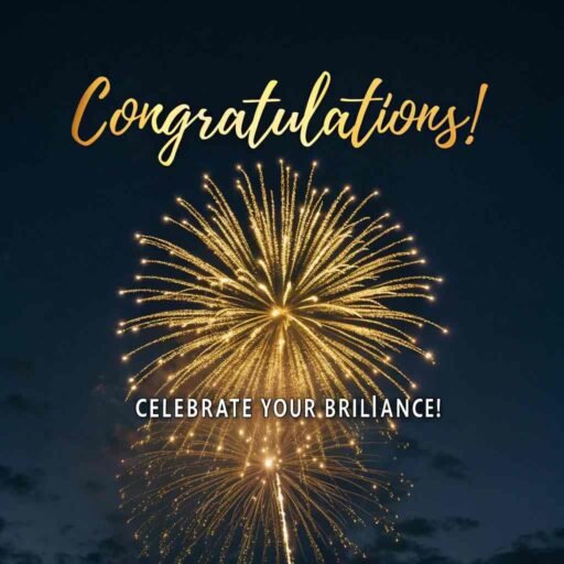 A festive and eye-catching design to highlight achievements, ideal for congratulations images for success.