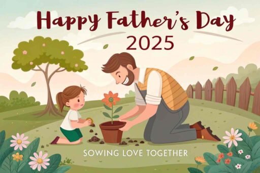 Celebrate nature-loving dads with this "happy father's day 2025 images" design.