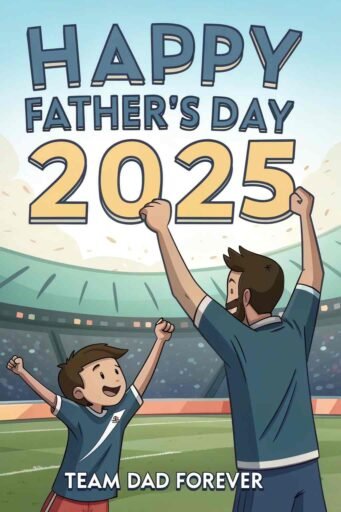 A lively design for sporty "happy father's day 2025 images."