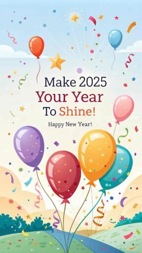 Vibrant and cheerful "happy new year 2025 hd image with quote" to spread positivity.