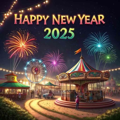 Spread joy with this exciting "happy new year 2025 image for free," featuring a colorful carnival theme.