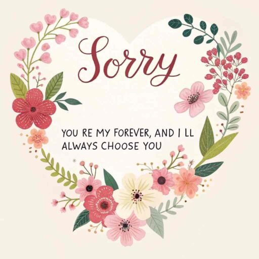 A romantic "gf sorry image" emphasizing love, commitment, and hope for a shared future.