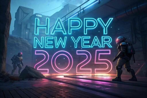 Enter the future with this "happy new year 2025 image for download," featuring bold text and neon accents.