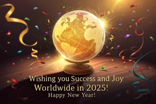 A global-themed "happy new year 2025 hd image with quote" for everyone.