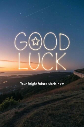 A motivating good luck image for exams that inspires students to look forward to a bright future full of success after their exams.