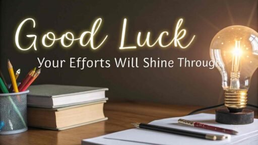 A bright and encouraging good luck image for exams that inspires students to keep up the hard work and shine.