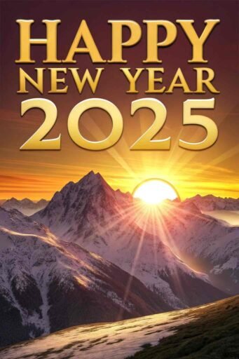 Start fresh with this "happy new year 2025 image for download," featuring bold text and a radiant sunrise.