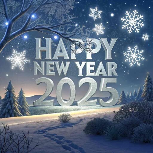 Embrace the cold with this "happy new year 2025 image for download," featuring bold text and a wintery glow.