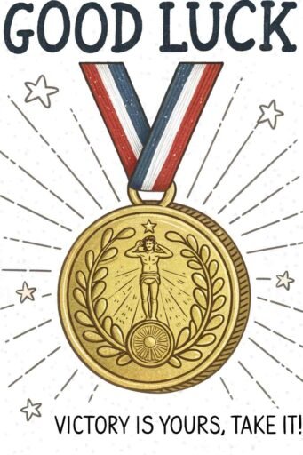 This powerful good luck image for exams inspires students to believe that success and victory are within their grasp.