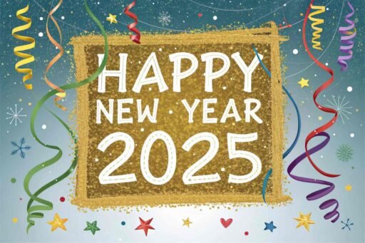 This framed "happy new year 2025 image for download" features bold text and glittery elegance for festive vibes.