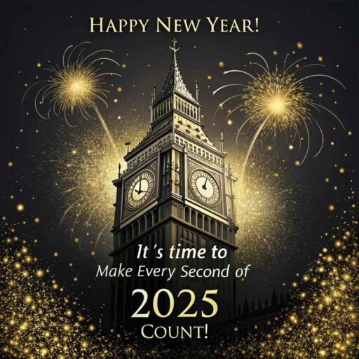 An elegant "happy new year 2025 hd image with quote" symbolizing the passage of time.