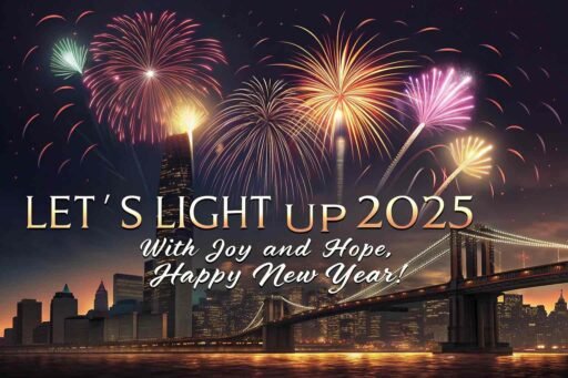 A happy new year 2025 wish image with quote featuring a grand celebration and a vibrant message.