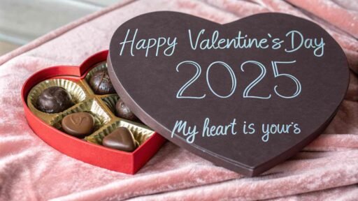 Sweet chocolates and heartfelt words capture the spirit of Valentine's Day in this "happy valentine's day 2025 images."