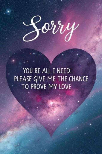 A dreamy "gf sorry image" combining cosmic beauty with love and regret.