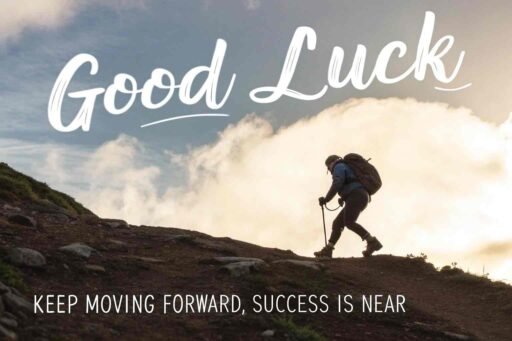 A motivational good luck image for exams that encourages students to keep going and stay focused on their goals.