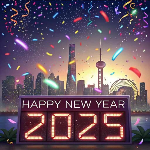 A dynamic "happy new years eve 2025 image" featuring a countdown board and bold "HAPPY NEW YEAR 2025" text celebrating the moment.