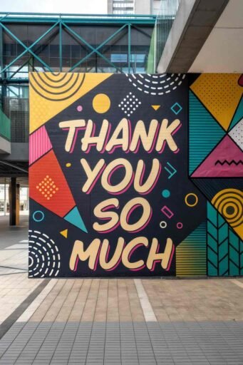 A bold thank you so much image with a modern abstract design, perfect for dynamic and stylish expressions.