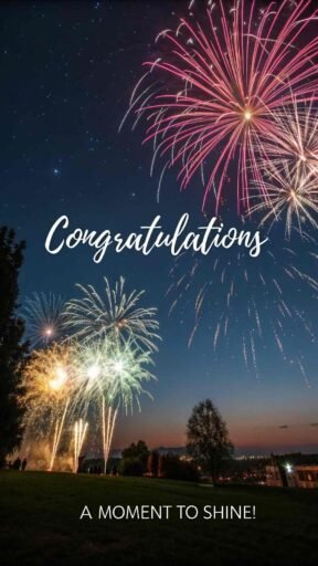 A festive fireworks image to make your congratulations images for success visually stunning and memorable.