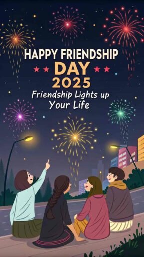 This lively and colorful image, ideal for happy friendship day 2025 images, celebrates the bright moments of friendship and the joy it brings.