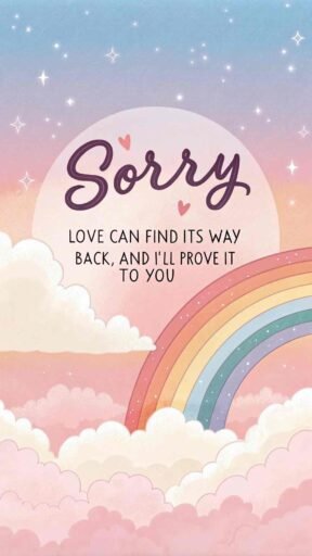 A positive "gf sorry image" that sends hope and trust through the colors of love.