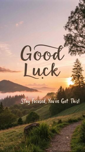 This serene "good luck" image for exams reminds the recipient to stay calm and confident, no matter what challenges lie ahead.