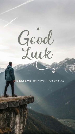 A motivational good luck image for exams, reminding students to believe in their potential and trust that success is within reach.