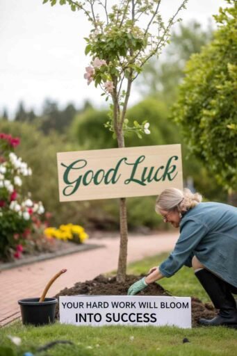 A symbolic good luck image for exams, illustrating how the seeds of hard work will eventually bear fruit in the form of success.