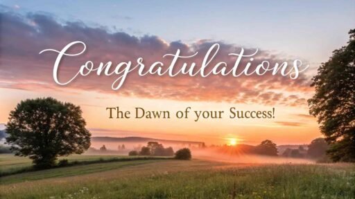 This tranquil sunrise-themed image inspires and celebrates with style, ideal for congratulations images for success.
