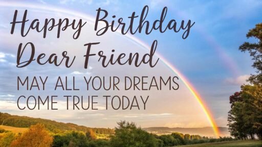 Brighten their day with images of happy birthday dear friend, featuring vibrant rainbow colors that promise a world of happiness.