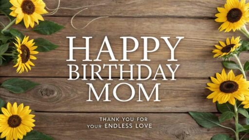This rustic-style birthday image combines sunflowers and warmth, making it a heartfelt way to wish happy birthday mom images with sunflowers for a country-style celebration.