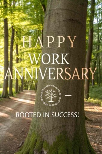 Celebrate achievements naturally with serene happy anniversary images work designs.