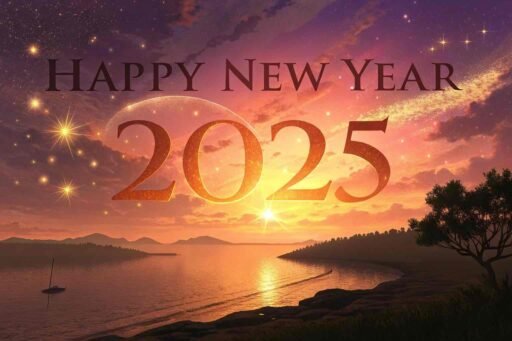 Embrace the warmth of the new year with this "happy new year 2025 image for free," featuring a stunning sunset.