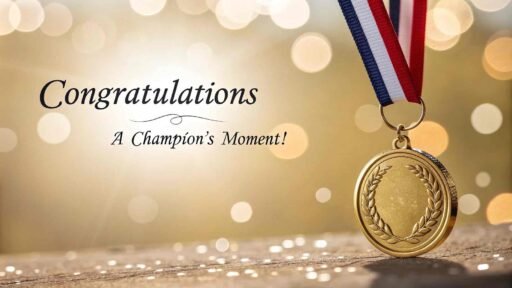 A gold-medal-themed congratulatory image, perfect for those searching for congratulations images for success.