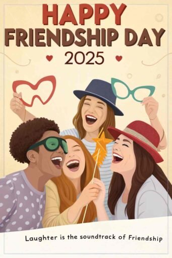 This playful and cheerful image is perfect for happy friendship day 2025 images, showcasing the joy friends share in each other’s company.