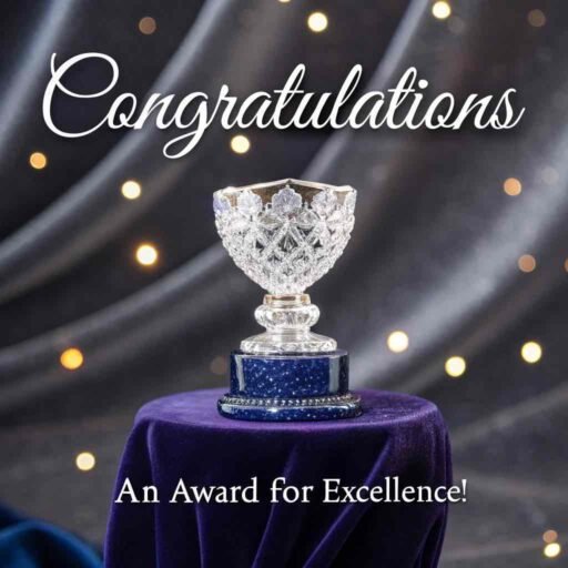 A sophisticated and elegant design for congratulations images for success that symbolizes achievement and prestige.