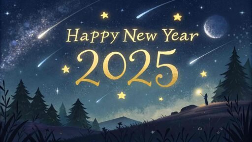 This "happy new year 2025 image for free" brings a touch of magic with its enchanting starry design.