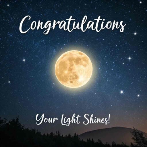 Celebrate someone's success under the stars with this celestial-themed design for congratulations images for success.